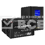 Комплект ИБП EX295987RUS + батарея 120Aч EX282988RUS 2шт (инвертор, синус, для котла) ExeGate SineTower SZ-1000.LCD.AVR.2SH.1C13.USB <1000VA/800W, чистый синусоида, LCD дисплей, AVR, 2*Schuko+1*C13, USB, линейно-интерактивный, Black> + батарея ExeGate DT , фото2
