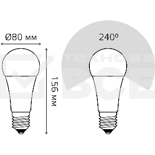 Лампа светодиодная LED Elementary A67 35Вт E27 6500К Gauss 70235