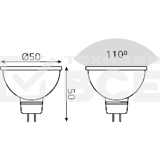 Лампа Gauss Smart MR16 6W GU5.3 RGBW+dim 1/10/100