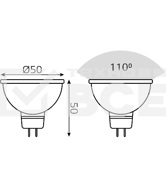 Лампа Gauss Smart MR16 6W GU5.3 RGBW+dim 1/10/100