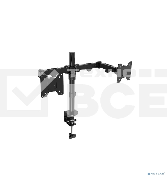 Настольное крепление Wize WDM2-32 для двух мониторов 14'-32', VESA 75x75, 100x100, черный