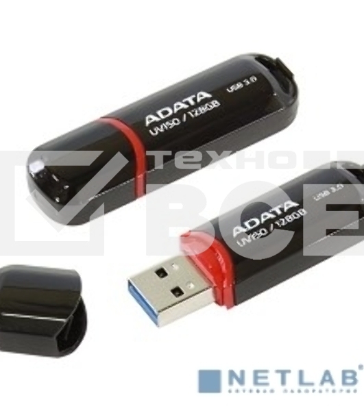 Флеш диск 128GB ADATA UV150, USB 3.0, Черный