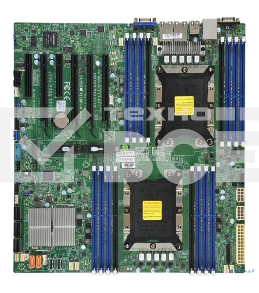 Материнская плата серверная Supermicro MBD-X11DPI-NT-B, LGA 3647, Intel C622, 16xDDR4 ECC/non-ECC, 1xM.2 PCIe 3.0 x4, 6xPCI-E 3.0 x16, 2x10Gb LAN, 4xUSB-A 3.2 Gen1, 2xUSB 2.0, 1xVGA, 1xDB9, E-ATX