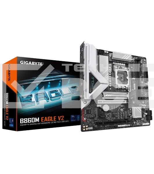 Материнская плата Gigabyte B860M EAGLE V2, LGA1851, Intel B860, 2xDDR5, 4xSATA, 2xM.2, 1xPCIe 5.0 x16, 1xPCIe 4.0 x4, 1xDP, 1xHDMI , 1x2.5Gb LAN, 3xUSB-A 5Gbps, 7xUSB-A 2.0, 1xUSB-C 5Gbps, 3x3.5 мм, 7.1, mATX