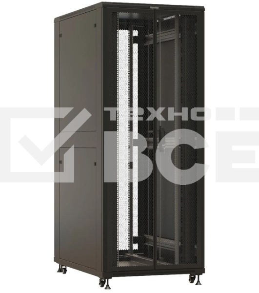 Шкаф коммутационный Hyperline (TTBR-4288-DD-RAL9004) напольный 42U 800x800мм пер.дв.перфор. задн.дв.перфор. 2 бок.пан. 1000кг черный 710мм 123.38кг 2055мм