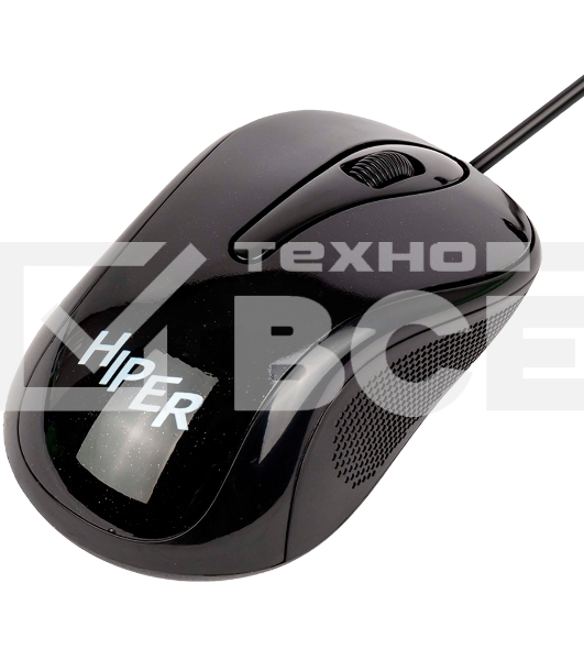 Мышь проводная HIPER HOM-031 черный, 1000 dpi, USB, кнопки - 3