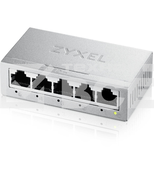 Коммутатор Zyxel GS-105B v5, 5 портов 1000 Мбит/с, настольный, металлический корпус