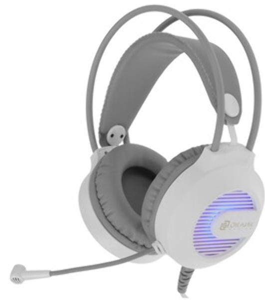 Гарнитура Oklick HS-L300G белый, проводная, 3.5 мм, подсветка