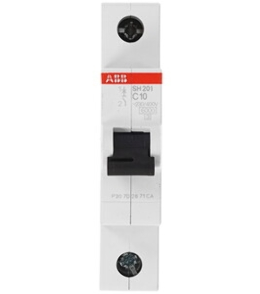 Выключатель автоматический модульный 1п C 10А 6кА SH201 ABB 2CDS211001R0104