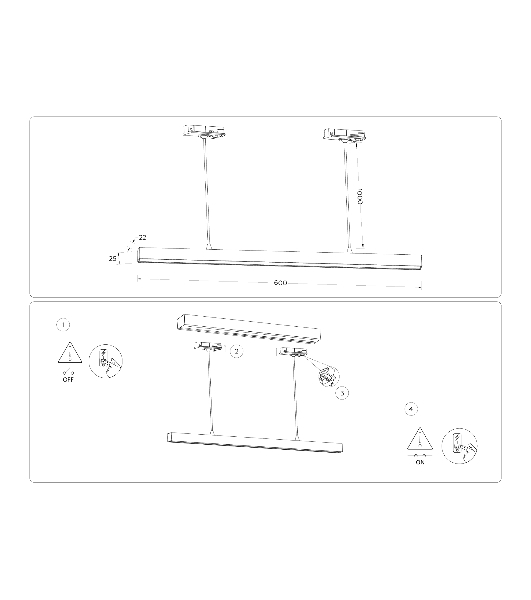 Трековый однофазный подвесной светодиодный светильник Ambrella light GL6783 WH белый LED 24W 4200K 600*22*1025