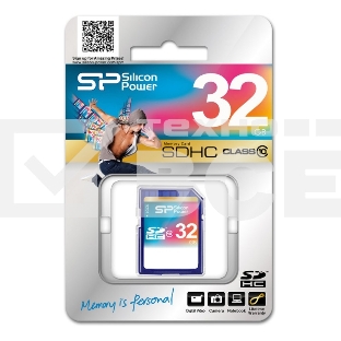 Флеш карта SDHC 32Gb Class10 Silicon Power SP032GBSDH010V10 w/o adapter
