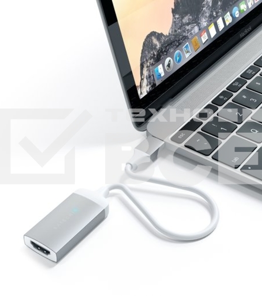 Адаптер Satechi Type-C to HDMI 4K 60HZ. Поддержка 4K/60Hz. Материал корпуса алюминий. Цвет серебряный.