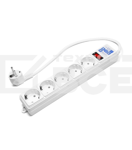 Сетевой фильтр Power Cube B 0,5 м 5 розеток (белый) 10А/2,2кВт