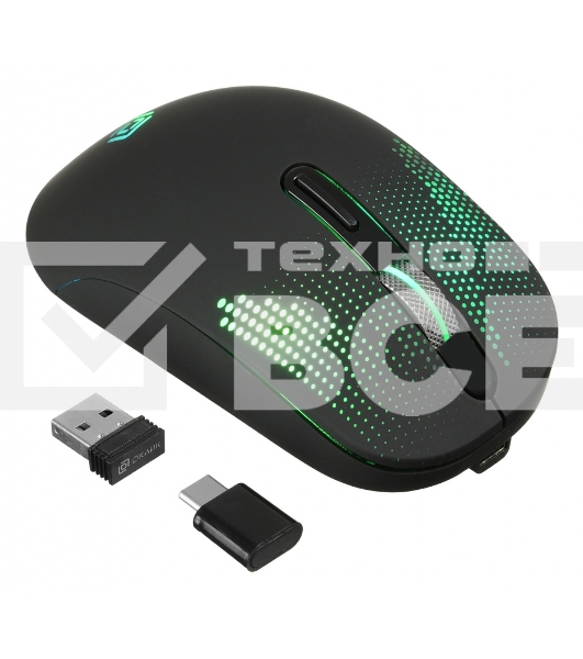 Мышь беспроводная Oklick 636LWC черный, 2400 dpi, радиоканал, USB/USB-C, кнопки - 6