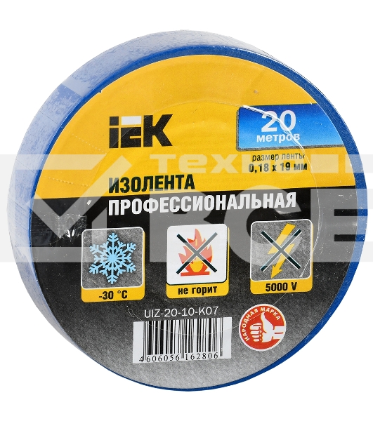 Изолента Iek UIZ-20-10-K07, 0.18х19 мм 20м, синяя
