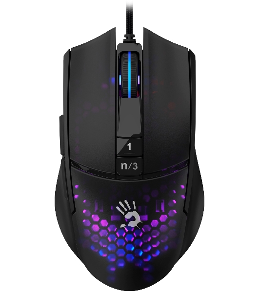 Мышь проводная A4Tech Bloody L65 Max черный/фиолетовый, 12000 dpi, USB, кнопки - 7