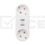 Двойник электрический линейный 16 А с заземлением + 2 USB-порта, 2,4 А, белый Rexant, фото3