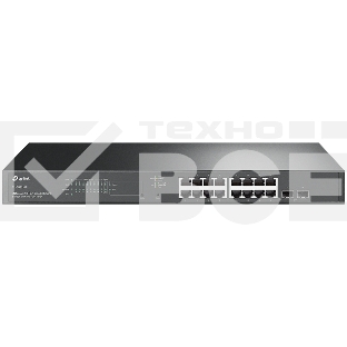 Коммутатор TP-Link TL-SG2218P JetStream Smart с 16 гигабитными портами PoE+ и 2 гигабитными портами SFP