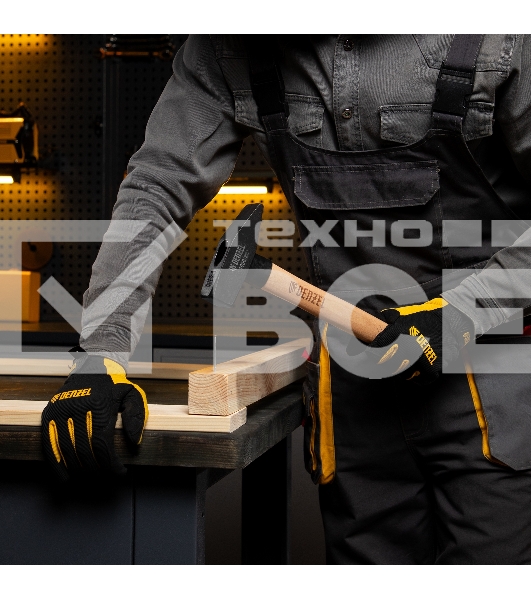 Молоток слесарный Denzel 1000 г, кованый квадратный боек, буковая рукоятка