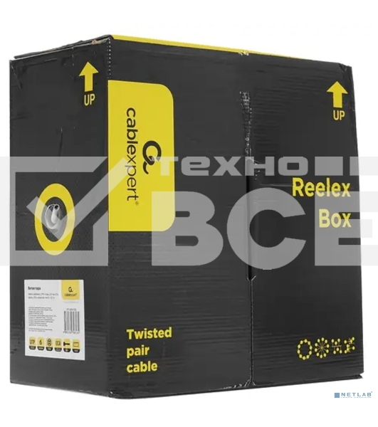 Кабель Cablexpert UPC-6004-SOL UTP кат.6, 4 пары, 0.57мм CCA одножильный серый (305м)