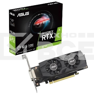 Видеокарта ASUS RTX3050 6GB RTX3050-O6G-LP-BRK PCIE16 RTX3050,DVI,HDMI,DP,6G,D6