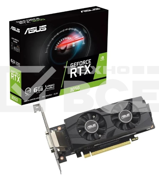 Видеокарта ASUS RTX3050 6GB RTX3050-O6G-LP-BRK PCIE16 RTX3050,DVI,HDMI,DP,6G,D6