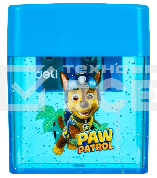 Точилка для карандашей ручная Deli EH551 Paw Patrol 2 отверстия пластик ассорти дисплей