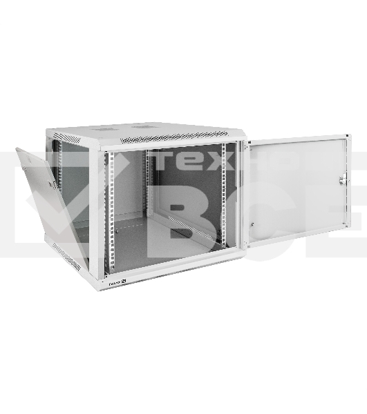 Шкаф телекоммуникационный 19' настенный 9U ExeGate EC-WM-9U.600.M.GREY (19', 9U, 600x600x500мм (ШхГхВ), передняя дверь металл, съемные боковые панели, пыле- и влагозащита IP23, светло-серый RAL 7035)