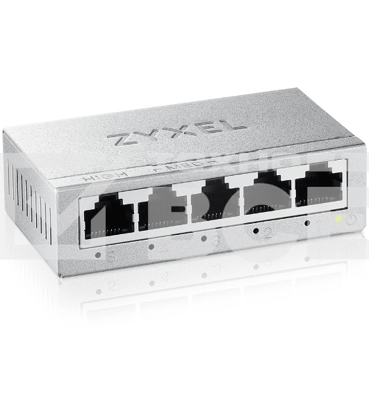 Коммутатор Zyxel GS-105B v5, 5 портов 1000 Мбит/с, настольный, металлический корпус