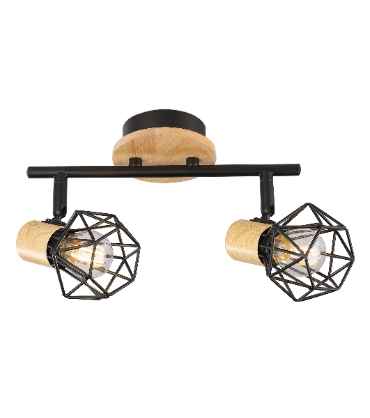 Светильник Ambrella light TR8752/2 BK/WD черный/дерево IP20 E27/2 310*115*200