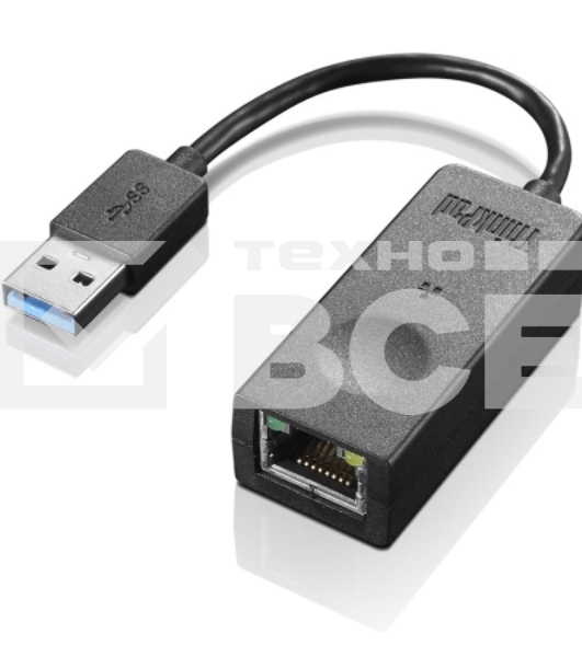Переходник Lenovo ThinkPadUSB 3.0 to Ethernet Adapter (Full size RJ45 connector, Giga bit speed when running on USB3.0, 100M/10M adapt when running on USB2.0, Doesn’t support POE) (Reply. 4X90E51405)