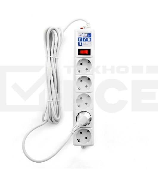 Сетевой фильтр Powercube SPG-B-15-WHITE 5м (5 розеток) белый (коробка)