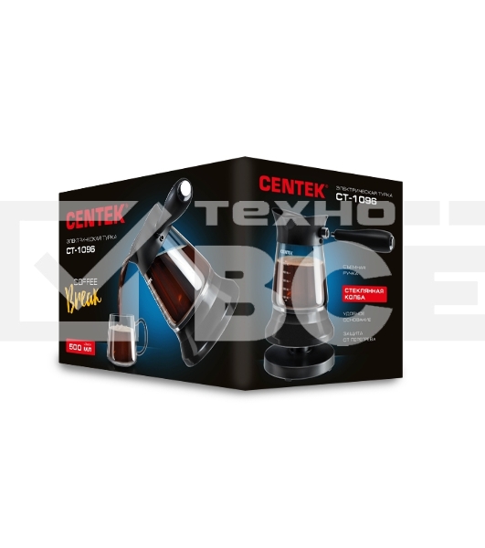 Электрическая турка Centek CT-1096 черный, 0.5 л, 480 Вт.