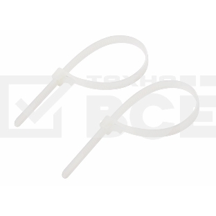 Хомут-стяжка нейлоновая многоразовая Rexant 200x7,5 мм, белая, упаковка 100 шт.