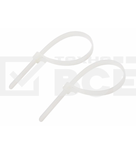 Хомут-стяжка нейлоновая многоразовая Rexant 200x7,5 мм, белая, упаковка 100 шт.