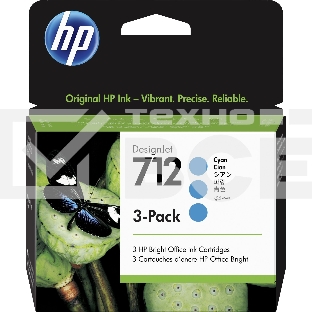 Картридж струйный HP 712 3ED77A голубой x3упак. (29мл) для HP DJ Т230/630