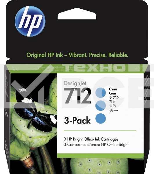 Картридж струйный HP 712 3ED77A голубой x3упак. (29мл) для HP DJ Т230/630