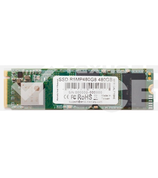 Накопитель SSD AMD Radeon R5MP480G8, 480 ГБ, M.2 2280, PCIe 3.0 x4, NVMe, R/W 2100/1600 МБ/сек