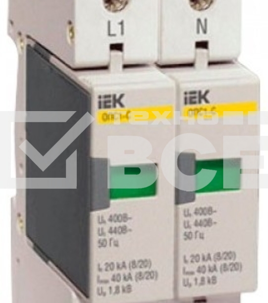 Ограничитель перенапряжения ОПС1-C 2P ИЭК MOP20-2-C