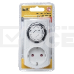 Розетка-таймер Iek ERT-20-1-16-S-30-0-20-K01 РТМ-1 механ. 30мин 24ч 48on/off 16А IP20, фото 1