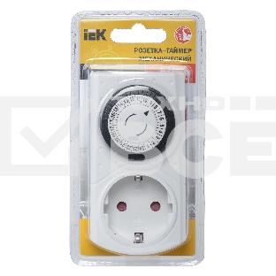 Розетка-таймер Iek ERT-20-1-16-S-30-0-20-K01 РТМ-1 механ. 30мин 24ч 48on/off 16А IP20