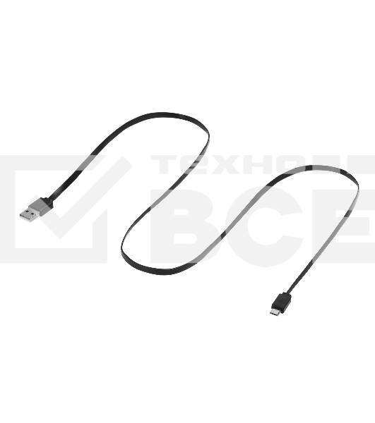 Кабель SunWind USB (m)-micro USB (m) 1м черный плоский