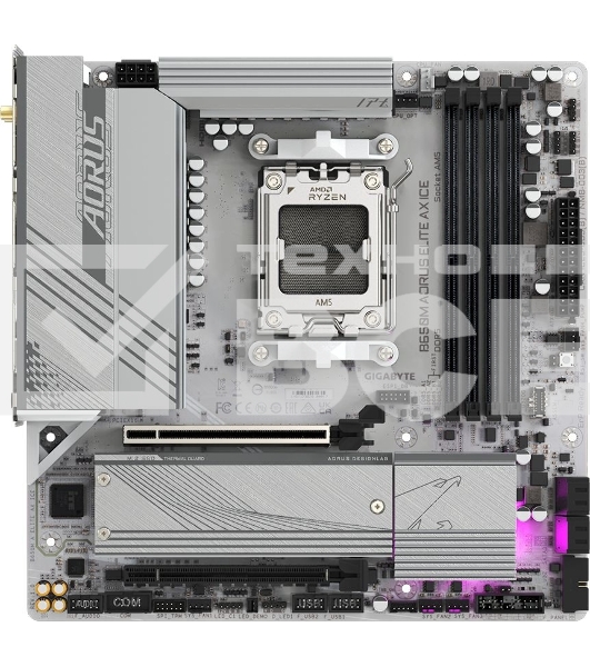 Материнская плата Gigabyte B650M AORUS ELITE AX ICE SocketAM5 AMD B650 4xDDR5 mATX AC`97 8ch(7.1) 2.5Gg RAID+HDMI+DP