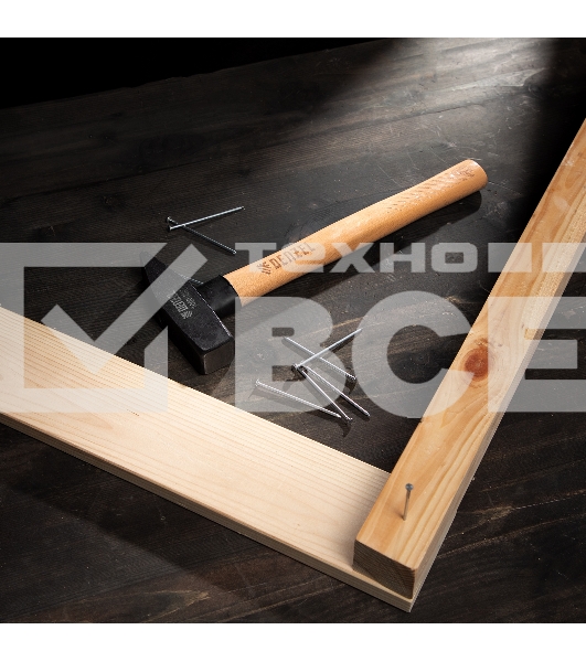 Молоток слесарный Denzel 1000 г, кованый квадратный боек, буковая рукоятка