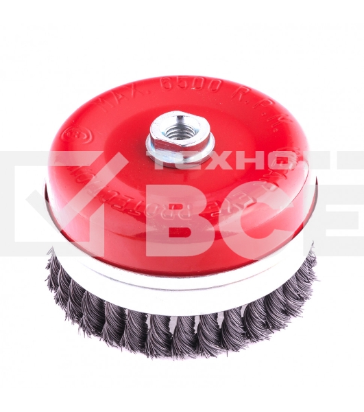 Щетка Matrix для УШМ Heavy Duty, 125 мм, М14, Чашка, крученая проволока 0,5 мм