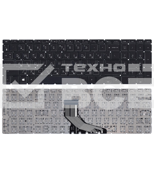 Клавиатура для ноутбука HP 250 G7 255 G7 256 G7 черная с подсветкой