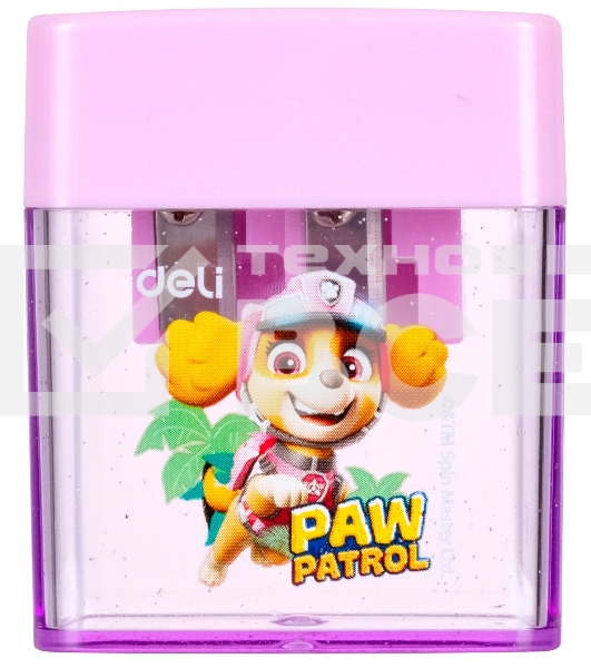 Точилка для карандашей ручная Deli EH551 Paw Patrol 2 отверстия пластик ассорти дисплей