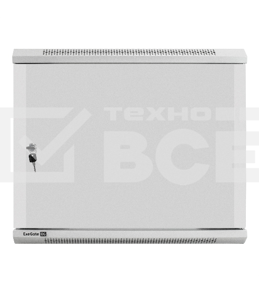 Шкаф телекоммуникационный 19' настенный 9U ExeGate EC-WM-9U.600.M.GREY (19', 9U, 600x600x500мм (ШхГхВ), передняя дверь металл, съемные боковые панели, пыле- и влагозащита IP23, светло-серый RAL 7035)