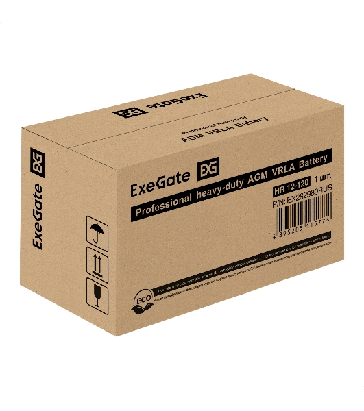 Аккумуляторная батарея ExeGate EX282989RUS HR 12-120 (12V 120Ah, под болт М8)