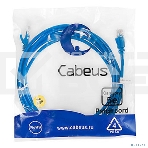 Шнур комм. Cabeus, кат. 5е, неэкр., U/UTP, RJ45/RJ45, PVC, AWG24, 3м, синий, фото 1